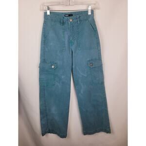Noon Cargo Culotte Kids Jeans Teal Green Size 24x26.5 EU 32